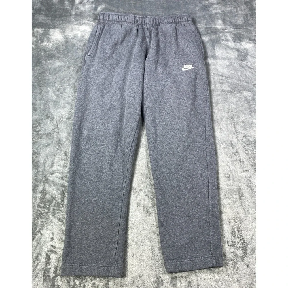 Nike Sweatpants Men Size Medium Pants Gray Fleece Fitness Lounge Drawstring